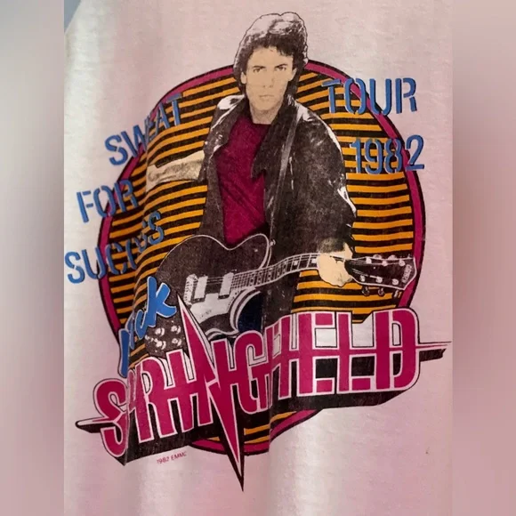 100% Authentic Vintage Rick Springfield 3/4 Sleeve 1984 Tour Shirt - Size XL - Picture 6 of 6